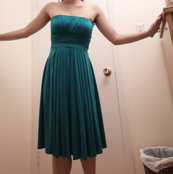 Strapless Teal prom / formal dress - Picture 5 of 8